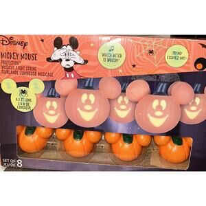 Disney Halloween Seasonal Mickey Mouse Projection Pumpkin Singing String Lights
